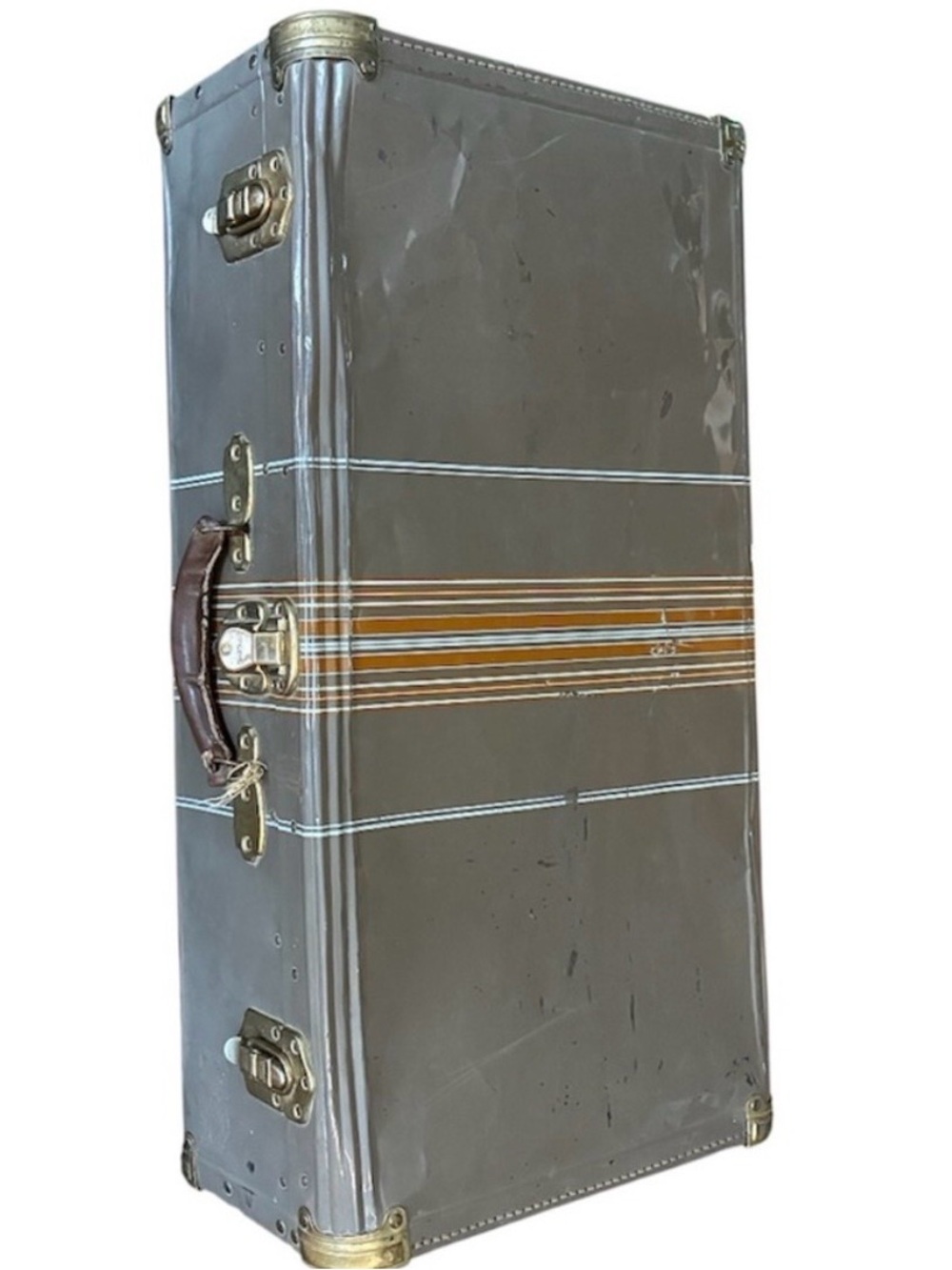 BIG Hardcase Suitcase Grey/Brown Rusty/scratched VTG Man Cave, under Bed Storage